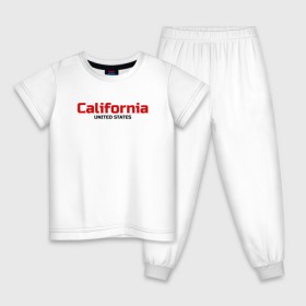 Детская пижама хлопок с принтом USA - California в Тюмени, 100% хлопок |  брюки и футболка прямого кроя, без карманов, на брюках мягкая резинка на поясе и по низу штанин
 | Тематика изображения на принте: america | california | california city | california republic | usa | америка | калифорния | соединенные штаты | сша | штат