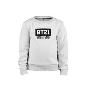 Детский свитшот хлопок с принтом BTS BT21 в Тюмени, 100% хлопок | круглый вырез горловины, эластичные манжеты, пояс и воротник | Тематика изображения на принте: bangtan boys | bt21 | bts | bts army | bts stickers | j hope | jimin | jin | jungkook | k pop | rap monster | rapmon | suga | v | бтс | корея | стикеры bts