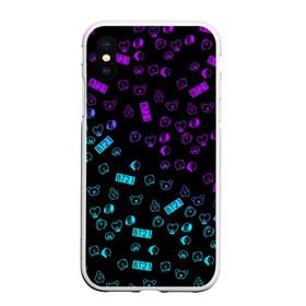 Чехол для iPhone XS Max матовый с принтом BTS BT21 в Тюмени, Силикон | Область печати: задняя сторона чехла, без боковых панелей | bangtan boys | bt21 | bts | bts army | bts stickers | j hope | jimin | jin | jungkook | k pop | rap monster | rapmon | suga | v | бтс | корея | стикеры bts