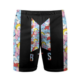 Мужские шорты 3D спортивные с принтом BTS BT21 в Тюмени,  |  | bangtan boys | bt21 | bts | bts army | bts stickers | j hope | jimin | jin | jungkook | k pop | rap monster | rapmon | suga | v | бтс | корея | стикеры bts