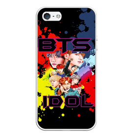 Чехол для iPhone 5/5S матовый с принтом BTS Pop art в Тюмени, Силикон | Область печати: задняя сторона чехла, без боковых панелей | bangtan | boy | j hope | jimin | jin | jungkook | korea | luv | rm | suga | v | with | бтс | кей | поп