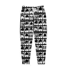 Мужские брюки 3D с принтом BTS Pop art в Тюмени, 100% полиэстер | манжеты по низу, эластичный пояс регулируется шнурком, по бокам два кармана без застежек, внутренняя часть кармана из мелкой сетки | bangtan | boy | j hope | jimin | jin | jungkook | korea | luv | rm | suga | v | with | бтс | кей | поп