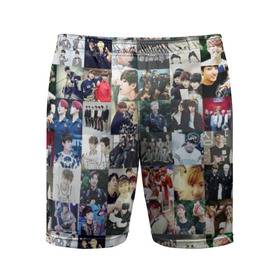 Мужские шорты 3D спортивные с принтом BTS Collage в Тюмени,  |  | bangtan | boy | j hope | jimin | jin | jungkook | korea | luv | rm | suga | v | with | бтс | кей | поп