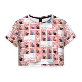 Женская футболка Cropp-top с принтом BTS Pop art в Тюмени, 100% полиэстер | круглая горловина, длина футболки до линии талии, рукава с отворотами | bangtan | boy | j hope | jimin | jin | jungkook | korea | luv | rm | suga | v | with | бтс | кей | поп