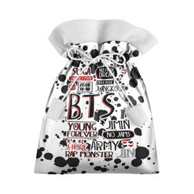 Подарочный 3D мешок с принтом BTS K-POP ARMY в Тюмени, 100% полиэстер | Размер: 29*39 см | bangtan | boy | j hope | jimin | jin | jungkook | korea | luv | rm | suga | v | with | бтс | кей | поп