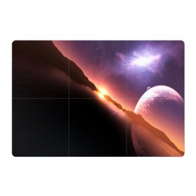 Магнитный плакат 3Х2 с принтом Космический закат в Тюмени, Полимерный материал с магнитным слоем | 6 деталей размером 9*9 см | Тематика изображения на принте: galaxy | nebula | space | star | абстракция | вселенная | галактика | звезда | звезды | космический | планеты