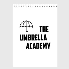 Скетчбук с принтом Академия Амбрелла в Тюмени, 100% бумага
 | 48 листов, плотность листов — 100 г/м2, плотность картонной обложки — 250 г/м2. Листы скреплены сверху удобной пружинной спиралью | академия амбрелла the umbrella academy