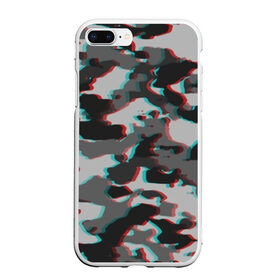 Чехол для iPhone 7Plus/8 Plus матовый с принтом Серый камуфляж в Тюмени, Силикон | Область печати: задняя сторона чехла, без боковых панелей | камуфляж | пиксели | текстуры