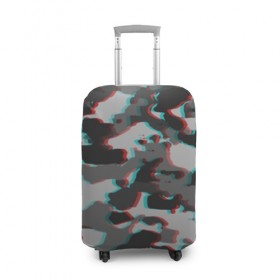 Чехол для чемодана 3D с принтом Серый камуфляж в Тюмени, 86% полиэфир, 14% спандекс | двустороннее нанесение принта, прорези для ручек и колес | камуфляж | пиксели | текстуры