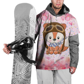 Накидка на куртку 3D с принтом Лисенок летчик в Тюмени, 100% полиэстер |  | fox | foxed | арт | летчик | лис | лиса | лисенок | лисичка | пушистик | рыжая | рыжмй хвост