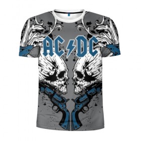 Мужская футболка 3D спортивная с принтом AC/DC в Тюмени, 100% полиэстер с улучшенными характеристиками | приталенный силуэт, круглая горловина, широкие плечи, сужается к линии бедра | ac dc | acdc | back in black | columbia | epic | force | guitar | pop | rock | vevo | ангус | блюз | рок | хард | янг