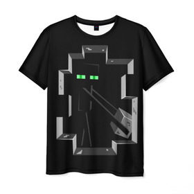 Мужская футболка 3D с принтом Майнкрафт, Эндермен в Тюмени, 100% полиэфир | прямой крой, круглый вырез горловины, длина до линии бедер | enderman | minecraft | игры | компьютерные игры | майнкрафт | мобы майнкрафт | странник края