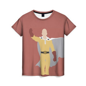 Женская футболка 3D с принтом Saitama в Тюмени, 100% полиэфир ( синтетическое хлопкоподобное полотно) | прямой крой, круглый вырез горловины, длина до линии бедер | hero | man | one | one punch | punch | punch man | saitama | super | superhero | ванпанчмен | герой | сайтама | супер | супергерой