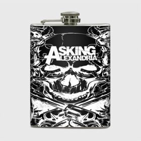 Фляга с принтом Asking Alexandria в Тюмени, металлический корпус | емкость 0,22 л, размер 125 х 94 мм. Виниловая наклейка запечатывается полностью | aa | ben bruce | death | destiny | from | metal | rock | sumerian | to | йорк | метал | рок | хард | хеви | электроникор