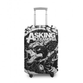 Чехол для чемодана 3D с принтом Asking Alexandria в Тюмени, 86% полиэфир, 14% спандекс | двустороннее нанесение принта, прорези для ручек и колес | aa | ben bruce | death | destiny | from | metal | rock | sumerian | to | йорк | метал | рок | хард | хеви | электроникор