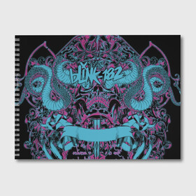 Альбом для рисования с принтом Blink 182 в Тюмени, 100% бумага
 | матовая бумага, плотность 200 мг. | Тематика изображения на принте: barker | bbc music | california | live | mark hoppus | matt skiba | punk | rock | travis barker | панк | поп панк | рок | скейт | том делонг