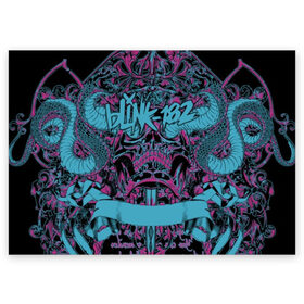 Поздравительная открытка с принтом Blink 182 в Тюмени, 100% бумага | плотность бумаги 280 г/м2, матовая, на обратной стороне линовка и место для марки
 | Тематика изображения на принте: barker | bbc music | california | live | mark hoppus | matt skiba | punk | rock | travis barker | панк | поп панк | рок | скейт | том делонг