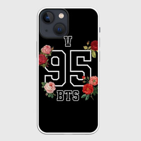 Чехол для iPhone 13 mini с принтом V 95 BTS в Тюмени,  |  | bangtan | bighit | boy | fake love | j hope | jimin | jin | jungkook | korea | kpop | live | luv | mic drop | rm | suga | v | with | бтс | кей | поп