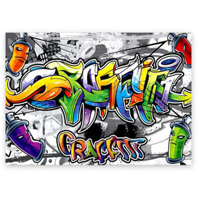 Поздравительная открытка с принтом city street в Тюмени, 100% бумага | плотность бумаги 280 г/м2, матовая, на обратной стороне линовка и место для марки
 | Тематика изображения на принте: grafiti | paint | street art | urban | город | граффити | искусство | кирпичи | краски | рисунки | стена | улицы | уличное искусство