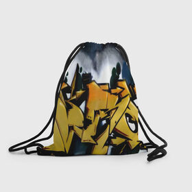 Рюкзак-мешок 3D с принтом Тёмное граффити в Тюмени, 100% полиэстер | плотность ткани — 200 г/м2, размер — 35 х 45 см; лямки — толстые шнурки, застежка на шнуровке, без карманов и подкладки | 