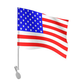 Флаг для автомобиля с принтом АМЕРИКАНСКИЙ ФЛАГ в Тюмени, 100% полиэстер | Размер: 30*21 см | usa | абстракция | америка | американский | герб | звезды | краска | символика сша | страны | сша | флаг | штаты