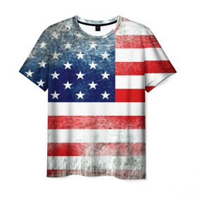 Мужская футболка 3D с принтом Америка Флаг в Тюмени, 100% полиэфир | прямой крой, круглый вырез горловины, длина до линии бедер | Тематика изображения на принте: usa | абстракция | америка | американский | герб | звезды | краска | символика сша | страны | сша | флаг | штаты