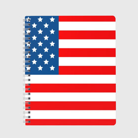 Тетрадь с принтом Соединенные Штаты Америки в Тюмени, 100% бумага | 48 листов, плотность листов — 60 г/м2, плотность картонной обложки — 250 г/м2. Листы скреплены сбоку удобной пружинной спиралью. Уголки страниц и обложки скругленные. Цвет линий — светло-серый
 | usa | абстракция | америка | американский | герб | звезды | краска | символика сша | страны | сша | флаг | штаты