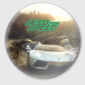 Значок с принтом Need for Speed в Тюмени,  металл | круглая форма, металлическая застежка в виде булавки | games | most | nfs mw | off | payback | racing | rip | wanted | авто | вип | гонки | жажда скорости | класс | машины | нид | симулятор | фор