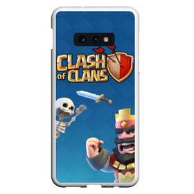 Чехол для Samsung S10E с принтом Clash of Clans в Тюмени, Силикон | Область печати: задняя сторона чехла, без боковых панелей | base | clan wars | coc | hall | hog rider | royale | town | trap | база | гоблин | золото | клеш оф кленс | кок | крепость | кристаллы | трофей | эликсир