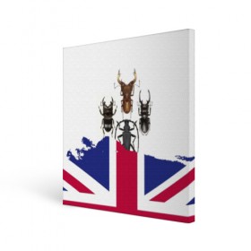 Холст квадратный с принтом Жуки в Тюмени, 100% ПВХ |  | england | flag | the beatles | англия | жуки | флаг