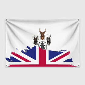 Флаг-баннер с принтом Жуки в Тюмени, 100% полиэстер | размер 67 х 109 см, плотность ткани — 95 г/м2; по краям флага есть четыре люверса для крепления | england | flag | the beatles | англия | жуки | флаг