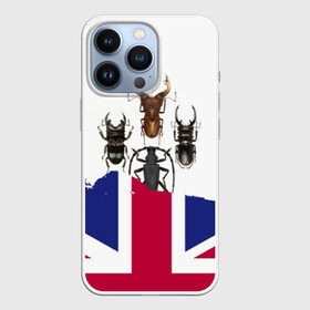 Чехол для iPhone 13 Pro с принтом Жуки в Тюмени,  |  | Тематика изображения на принте: england | flag | the beatles | англия | жуки | флаг