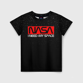Детская футболка 3D с принтом NASA (НА СПИНЕ) в Тюмени, 100% гипоаллергенный полиэфир | прямой крой, круглый вырез горловины, длина до линии бедер, чуть спущенное плечо, ткань немного тянется | galaxy | nasa | space | space company | star | астрономия | галактика | звезды | космическая компания | космос | наса