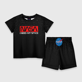 Детский костюм с шортами 3D с принтом NASA (НА СПИНЕ) в Тюмени,  |  | galaxy | nasa | space | space company | star | астрономия | галактика | звезды | космическая компания | космос | наса