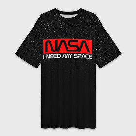 Платье-футболка 3D с принтом NASA (НА СПИНЕ) в Тюмени,  |  | galaxy | nasa | space | space company | star | астрономия | галактика | звезды | космическая компания | космос | наса