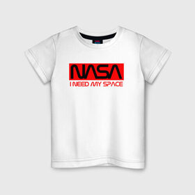 Детская футболка хлопок с принтом NASA (НА СПИНЕ) в Тюмени, 100% хлопок | круглый вырез горловины, полуприлегающий силуэт, длина до линии бедер | Тематика изображения на принте: flag | galaxy | nasa | space | space company | star | usa | астрономия | галактика | звезды | космическая компания | космос | наса | сша | флаг