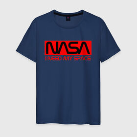 Мужская футболка хлопок с принтом NASA (НА СПИНЕ) в Тюмени, 100% хлопок | прямой крой, круглый вырез горловины, длина до линии бедер, слегка спущенное плечо. | flag | galaxy | nasa | space | space company | star | usa | астрономия | галактика | звезды | космическая компания | космос | наса | сша | флаг
