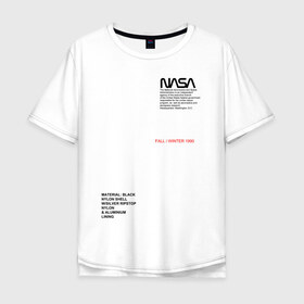 Мужская футболка хлопок Oversize с принтом NASA в Тюмени, 100% хлопок | свободный крой, круглый ворот, “спинка” длиннее передней части | galaxy | nasa | space | space company | star | астрономия | галактика | звезды | космическая компания | космос | наса