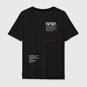 Мужская футболка хлопок Oversize с принтом NASA в Тюмени, 100% хлопок | свободный крой, круглый ворот, “спинка” длиннее передней части | Тематика изображения на принте: galaxy | nasa | space | space company | star | астрономия | галактика | звезды | космическая компания | космос | наса