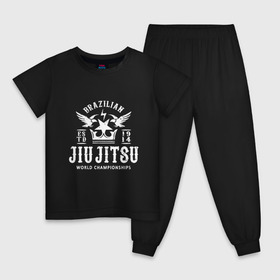 Детская пижама хлопок с принтом Джиу Джитсу в Тюмени, 100% хлопок |  брюки и футболка прямого кроя, без карманов, на брюках мягкая резинка на поясе и по низу штанин
 | Тематика изображения на принте: box | boxing | bruce lee | champion | dragon | fight | fighter | judo | muay thai | team | tiger | ufc | али | боевые | боец | бой | бокс | боксер | борьба | брюс ли | воин | дзюдо | дракон | единоборства | искусство | карате | контакт | кулак | лев