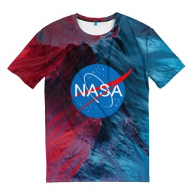 Мужская футболка 3D с принтом NASA в Тюмени, 100% полиэфир | прямой крой, круглый вырез горловины, длина до линии бедер | galaxy | nasa | space | space company | star | астрономия | галактика | звезды | космическая компания | космос | наса