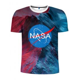 Мужская футболка 3D спортивная с принтом NASA в Тюмени, 100% полиэстер с улучшенными характеристиками | приталенный силуэт, круглая горловина, широкие плечи, сужается к линии бедра | galaxy | nasa | space | space company | star | астрономия | галактика | звезды | космическая компания | космос | наса