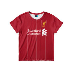 Детская футболка 3D с принтом Liverpool home 19-20 в Тюмени, 100% гипоаллергенный полиэфир | прямой крой, круглый вырез горловины, длина до линии бедер, чуть спущенное плечо, ткань немного тянется | champions | england | league | liverpool | premier | англия | ливерпуль | лига | чемпионов