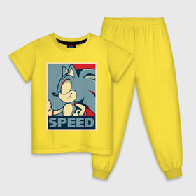 Детская пижама хлопок с принтом Соник в Тюмени, 100% хлопок |  брюки и футболка прямого кроя, без карманов, на брюках мягкая резинка на поясе и по низу штанин
 | game | sega | somic | speed | игра | сега | соник