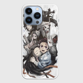 Чехол для iPhone 13 Pro с принтом Kimetsu no Yaiba на сером в Тюмени,  |  | blade | blade of demon | demon | demon slayer | kimetsu | kimetsu no yaiba | slayer | yaiba | клинок | клинок рассекающий демонов | рассекающий демонов