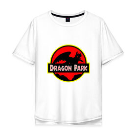 Мужская футболка хлопок Oversize с принтом Dragon Park в Тюмени, 100% хлопок | свободный крой, круглый ворот, “спинка” длиннее передней части | Тематика изображения на принте: adventure | animation | dragon | fantasy | friend | how to train your dragon | night fury | toothless | анимация | беззубик | викинг | дневная фурия | добро | дракон | драконы | друг | дружба | икинг | как приручить дракона | мечта | мульт