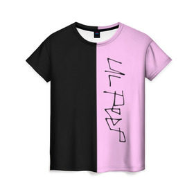 Женская футболка 3D с принтом LIL PEEP в Тюмени, 100% полиэфир ( синтетическое хлопкоподобное полотно) | прямой крой, круглый вырез горловины, длина до линии бедер | lil peep | lil prince | logo | music | pink | rap | зарубежная музыка | зарубежные | лил пип | лого | маленький принц | музыка | реп