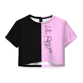 Женская футболка Cropp-top с принтом LIL PEEP в Тюмени, 100% полиэстер | круглая горловина, длина футболки до линии талии, рукава с отворотами | lil peep | lil prince | logo | music | pink | rap | зарубежная музыка | зарубежные | лил пип | лого | маленький принц | музыка | реп