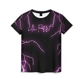 Женская футболка 3D с принтом LIL PEEP в Тюмени, 100% полиэфир ( синтетическое хлопкоподобное полотно) | прямой крой, круглый вырез горловины, длина до линии бедер | lil peep | lil prince | logo | music | pink | rap | thunder | зарубежная музыка | зарубежные | лил пип | лого | маленький принц | молнии | музыка | реп | розовый