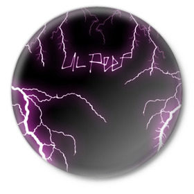 Значок с принтом LIL PEEP в Тюмени,  металл | круглая форма, металлическая застежка в виде булавки | lil peep | lil prince | logo | music | pink | rap | thunder | зарубежная музыка | зарубежные | лил пип | лого | маленький принц | молнии | музыка | реп | розовый